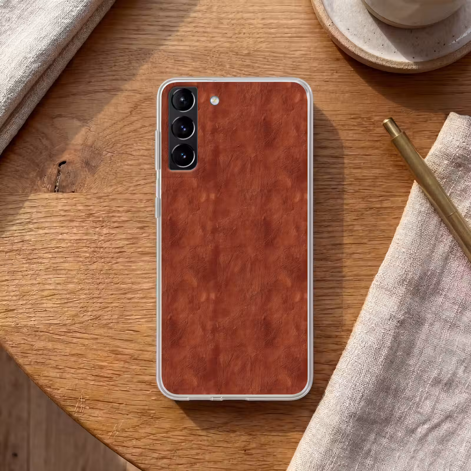 Telefoonhoesje Softcase - Stucwerk - Textuur - Terracotta — 1