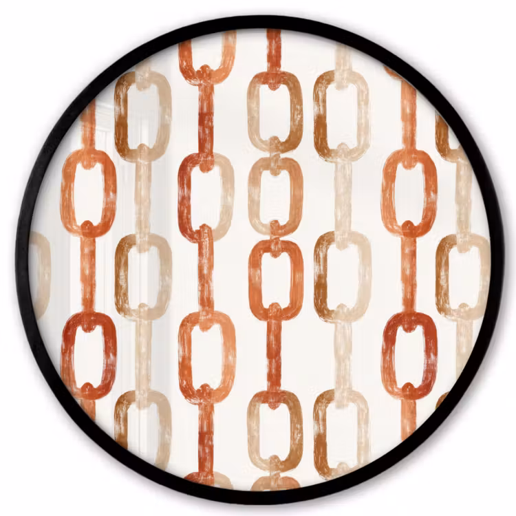 Ronde fotolijst - Schakels - Patroon - Aquarel - Terracotta — 1