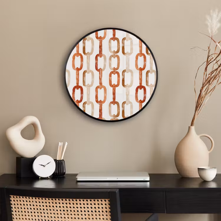 Ronde fotolijst - Schakels - Patroon - Aquarel - Terracotta — 3