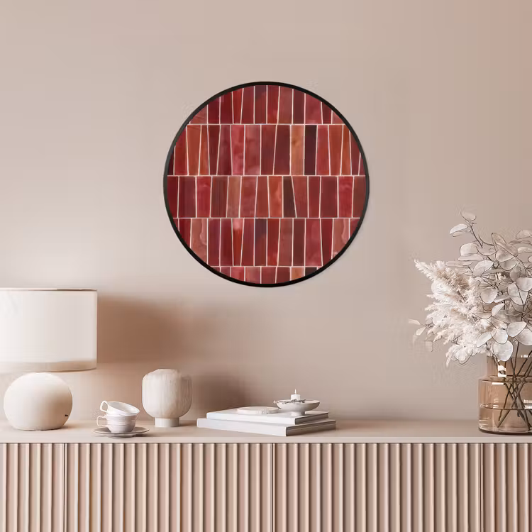 Ronde fotolijst - Tegels - Modern - Structuur - Dieprood — 5