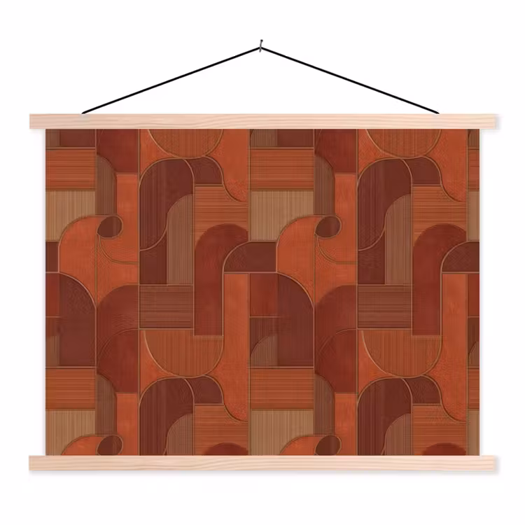 Schoolplaat - Geometrisch - Abstract - Textuur - Bruin — 1