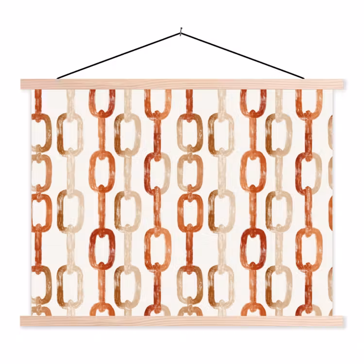 Schoolplaat - Schakels - Patroon - Aquarel - Terracotta — 1
