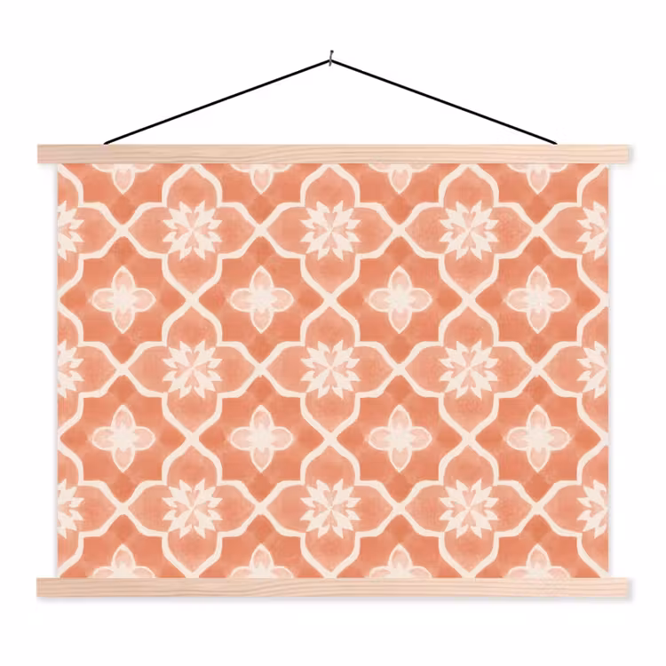 Schoolplaat - Tegelpatroon - Arabesk - Vintage - Terracotta — 1
