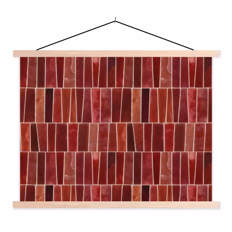 Schoolplaat - Tegels - Modern - Structuur - Dieprood — 1