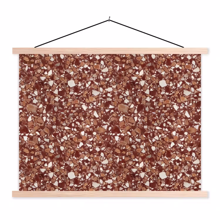 Schoolplaat - Terrazzo - Patroon - Steentextuur - Roodbruin — 1