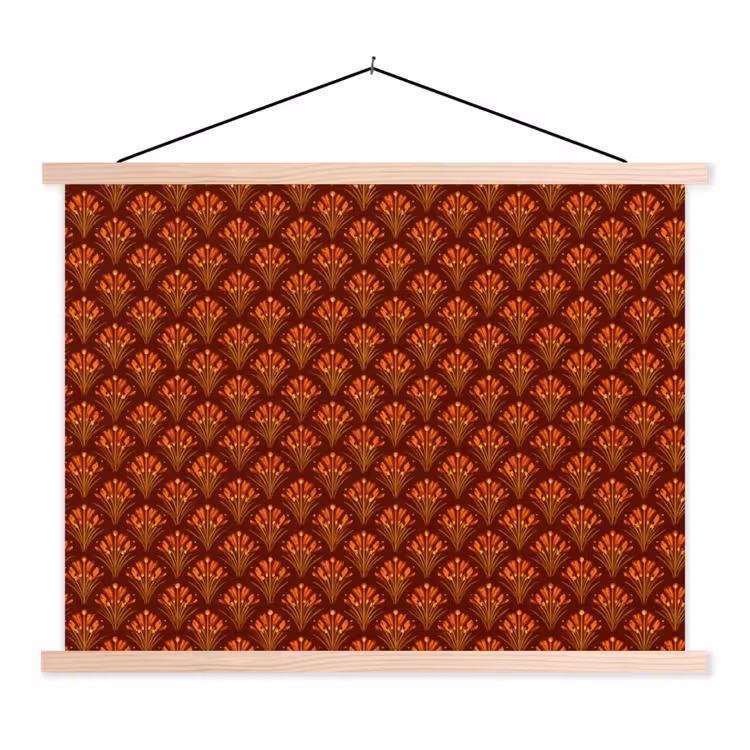Schoolplaat - Waaiers - Art Deco - Botanisch - Roestbruin - Oranje — 1