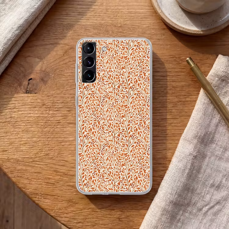 Telefoonhoesje Softcase - Bladeren - Botanisch - Terracotta — 1