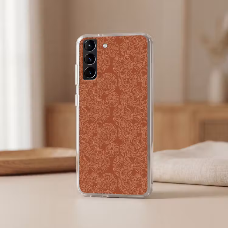 Telefoonhoesje Softcase - Cirkels - Abstract - Artistiek - Terracotta — 2