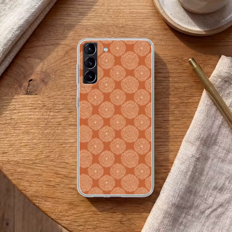 Telefoonhoesje Softcase - Cirkels - Grafisch - Patroon - Terracotta — 1