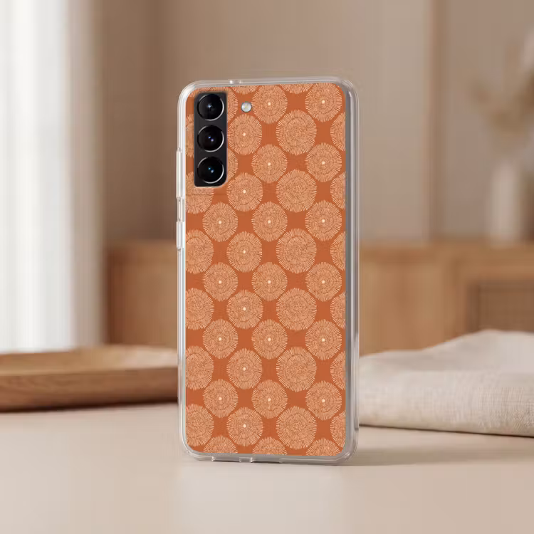 Telefoonhoesje Softcase - Cirkels - Grafisch - Patroon - Terracotta — 2