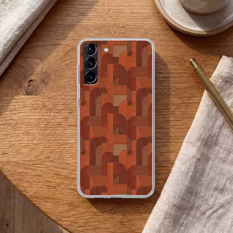 Telefoonhoesje Softcase - Geometrisch - Abstract - Textuur - Bruin — 1