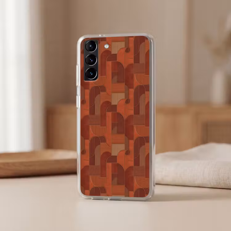 Telefoonhoesje Softcase - Geometrisch - Abstract - Textuur - Bruin — 2