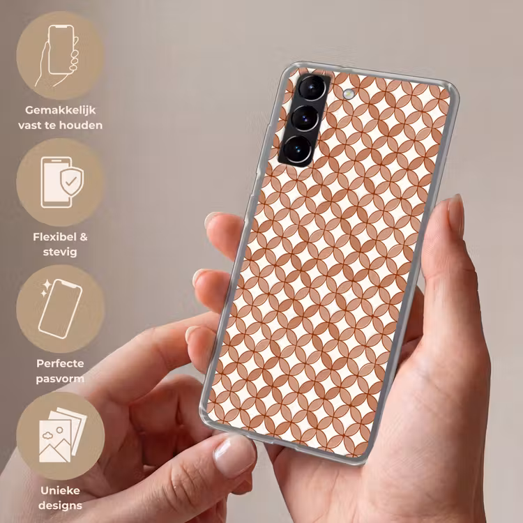 Telefoonhoesje Softcase - Geometrisch - Cirkels - Modern - Terracotta — 3