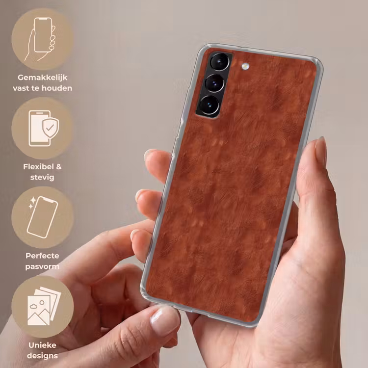 Telefoonhoesje Softcase - Stucwerk - Textuur - Terracotta — 3