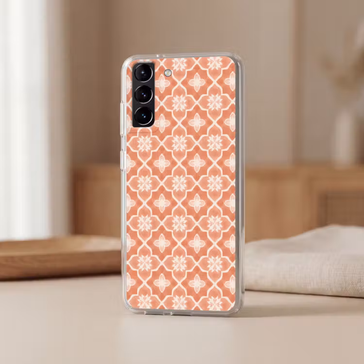 Telefoonhoesje Softcase - Tegelpatroon - Arabesk - Vintage - Terracotta — 2
