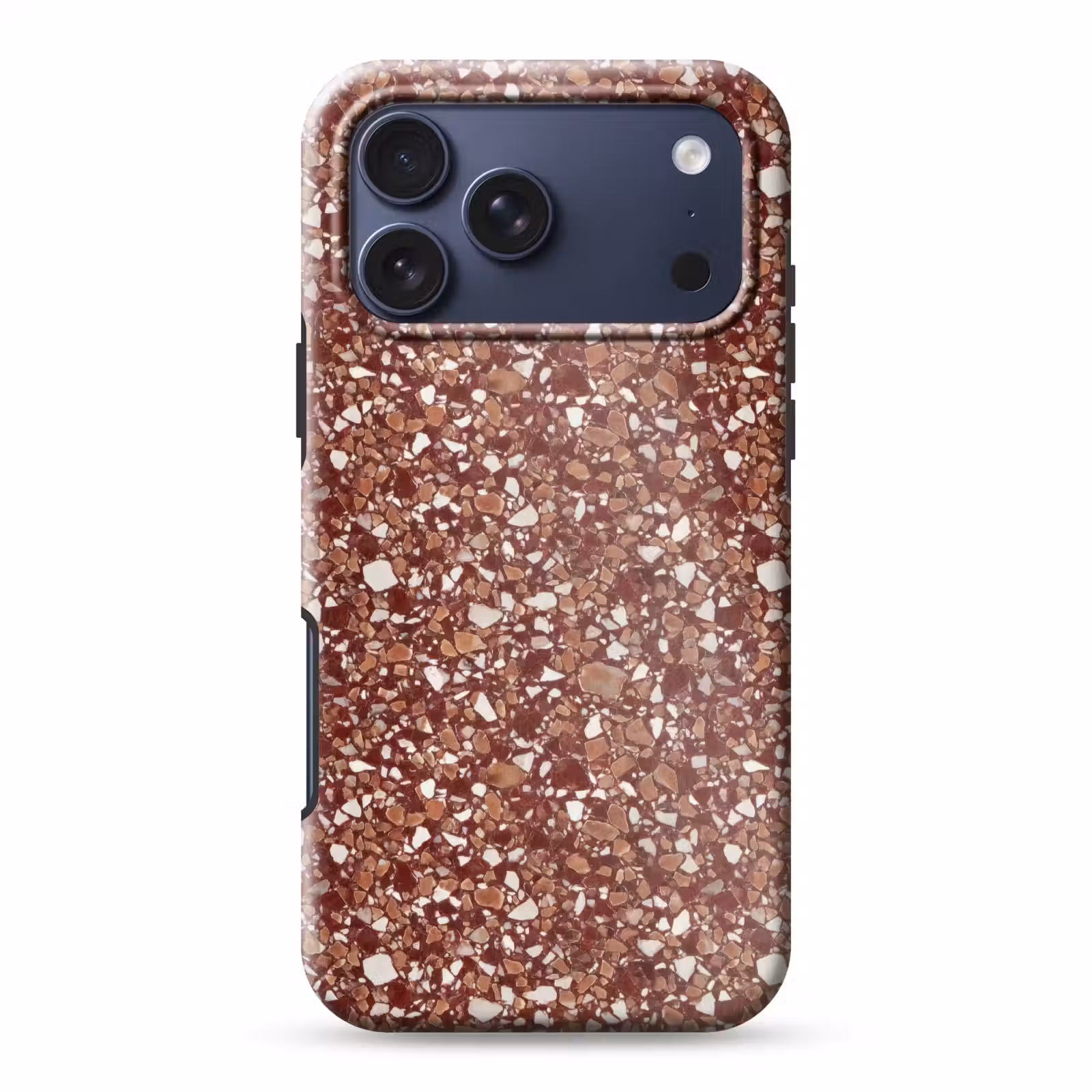 Telefoonhoesje Toughcase - Terrazzo - Patroon - Steentextuur - Roodbruin — 1