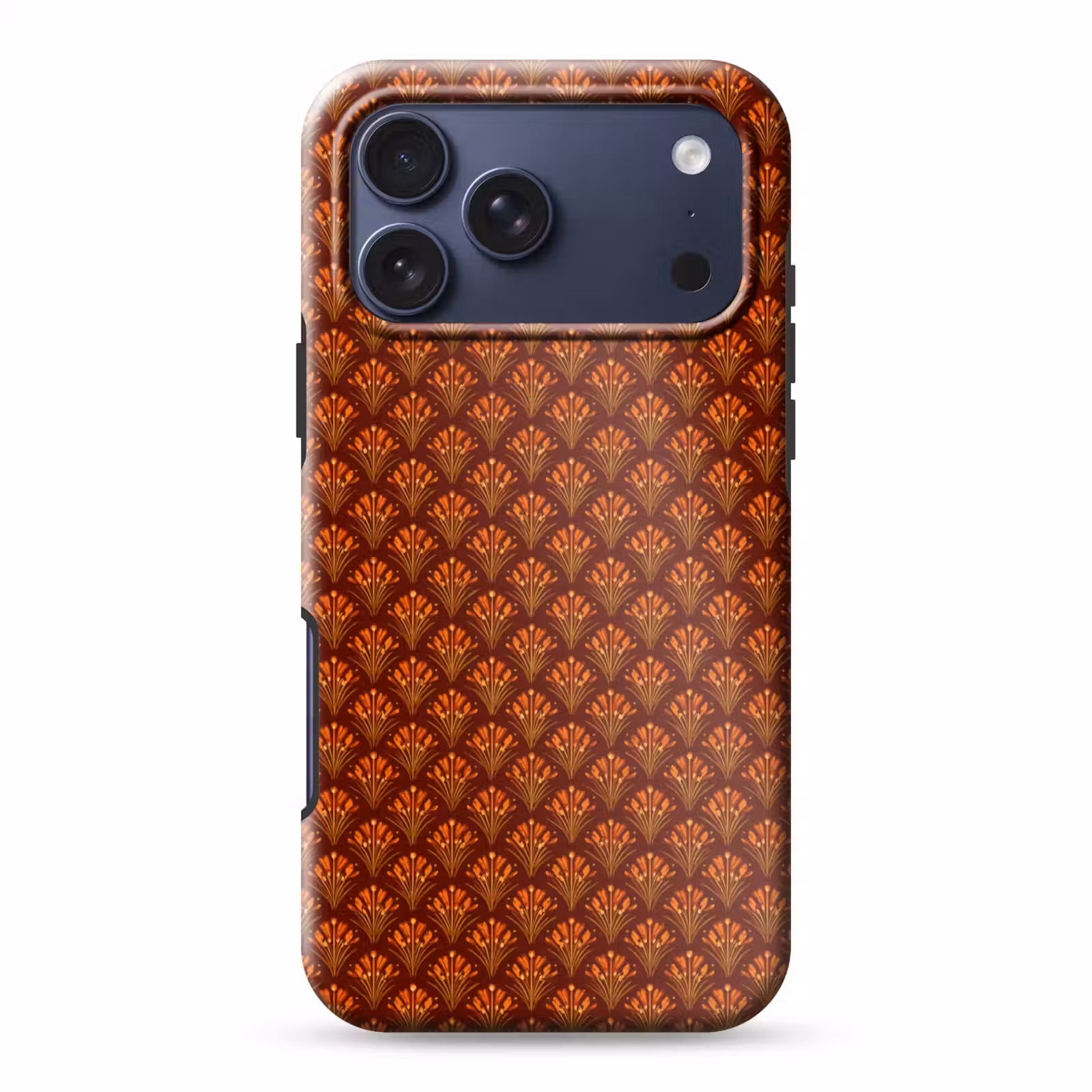 Telefoonhoesje Toughcase - Waaiers - Art Deco - Botanisch - Roestbruin - Oranje — 1
