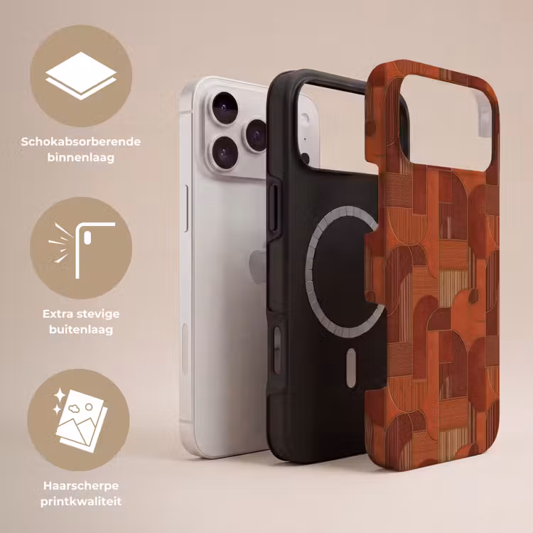 Telefoonhoesje Toughcase - Geometrisch - Abstract - Textuur - Bruin — 3