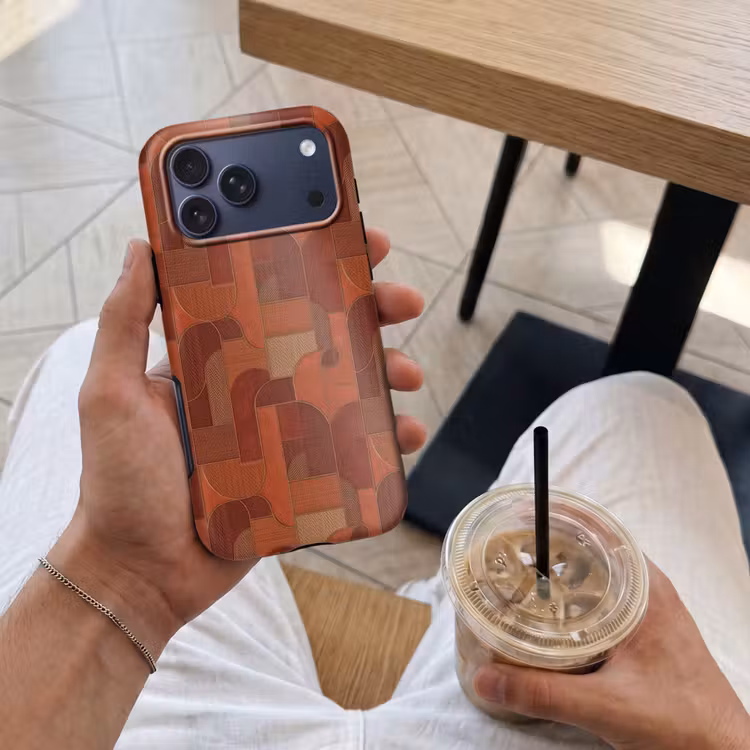 Telefoonhoesje Toughcase - Geometrisch - Abstract - Textuur - Bruin — 4