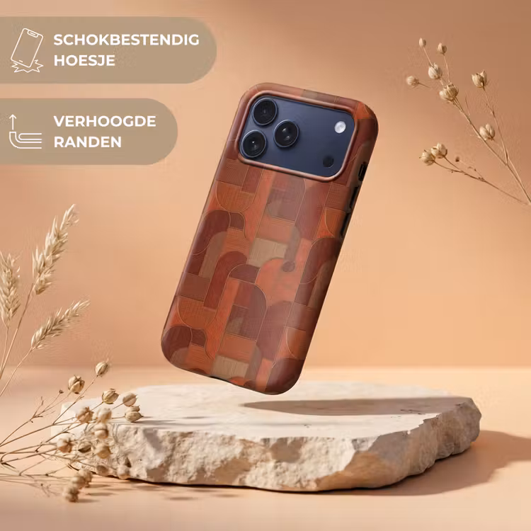 Telefoonhoesje Toughcase - Geometrisch - Abstract - Textuur - Bruin — 5
