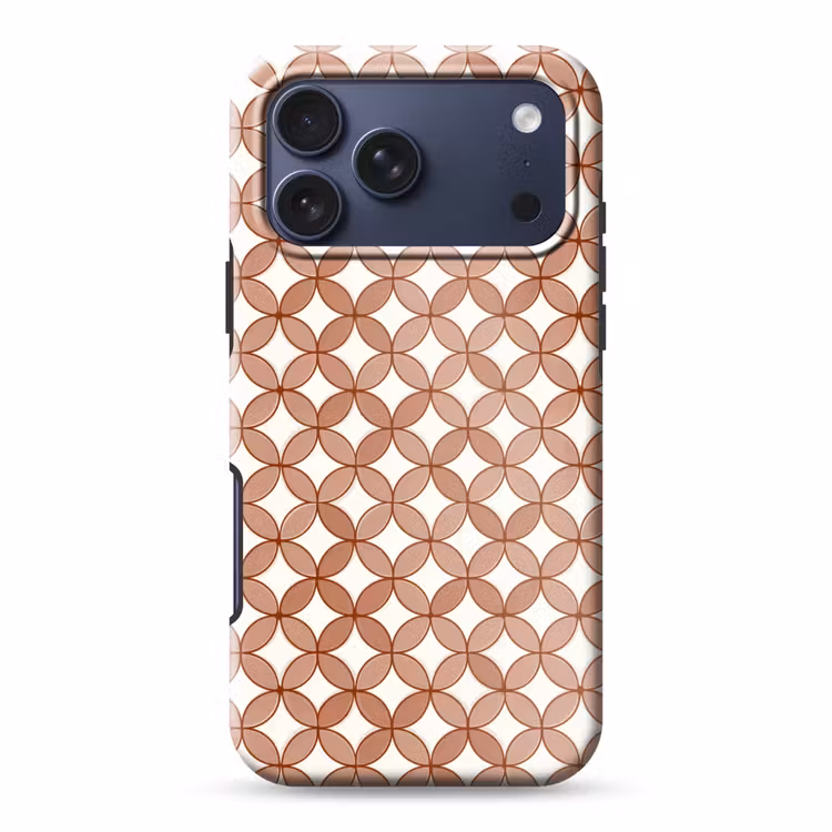 Telefoonhoesje Toughcase - Geometrisch - Cirkels - Modern - Terracotta — 1