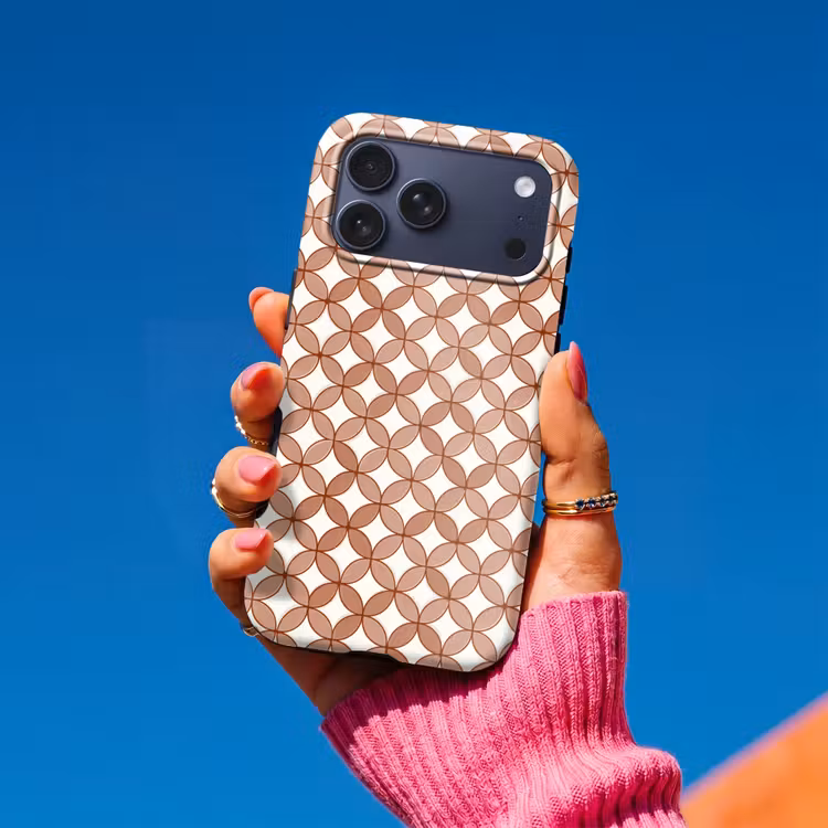 Telefoonhoesje Toughcase - Geometrisch - Cirkels - Modern - Terracotta — 2