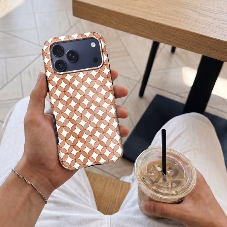 Telefoonhoesje Toughcase - Geometrisch - Cirkels - Modern - Terracotta — 4