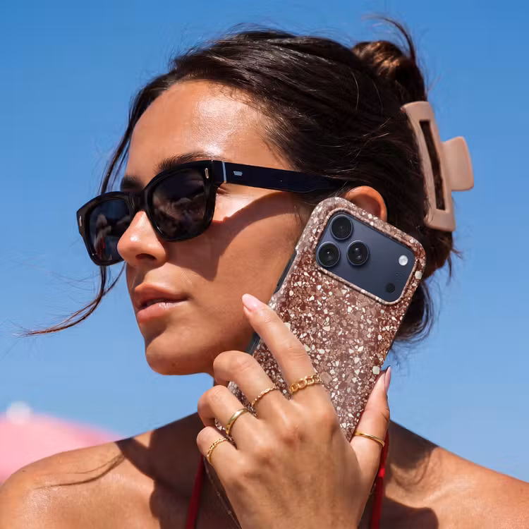 Telefoonhoesje Toughcase - Terrazzo - Patroon - Steentextuur - Roodbruin — 6