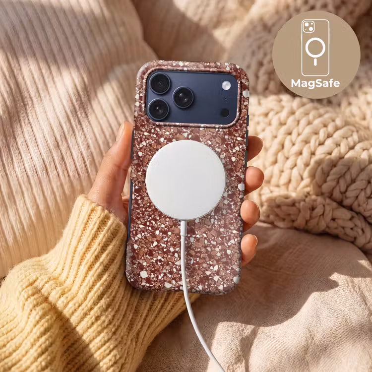 Telefoonhoesje Toughcase - Terrazzo - Patroon - Steentextuur - Roodbruin — 8