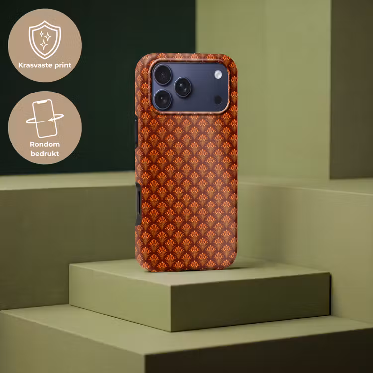 Telefoonhoesje Toughcase - Waaiers - Art Deco - Botanisch - Roestbruin - Oranje — 7