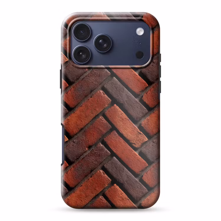 Telefoonhoesje Toughcase - Bakstenen - Visgraat - Structuur - Roodbruin — 1