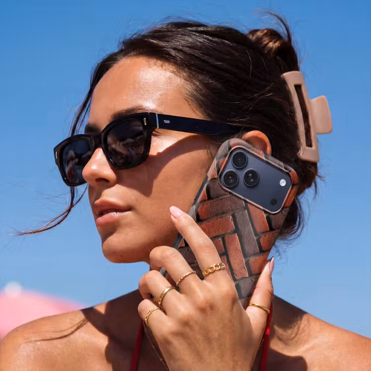 Telefoonhoesje Toughcase - Bakstenen - Visgraat - Structuur - Roodbruin — 6