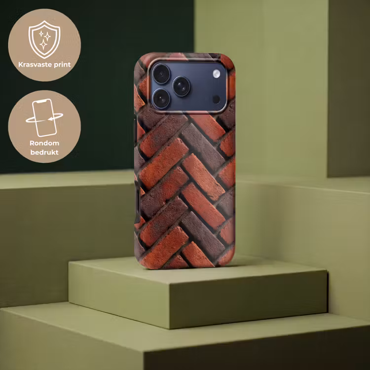 Telefoonhoesje Toughcase - Bakstenen - Visgraat - Structuur - Roodbruin — 7
