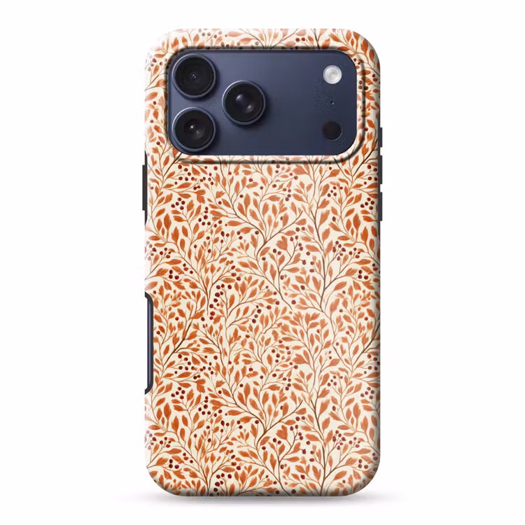 Telefoonhoesje Toughcase - Bladeren - Botanisch - Terracotta — 1