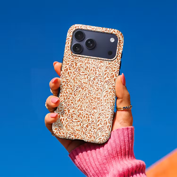 Telefoonhoesje Toughcase - Bladeren - Botanisch - Terracotta — 2