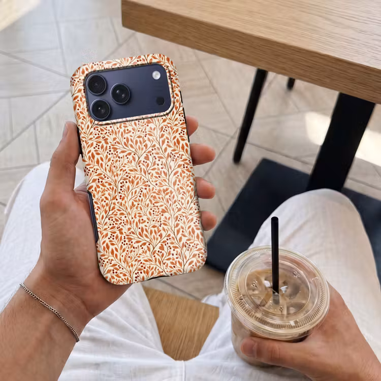 Telefoonhoesje Toughcase - Bladeren - Botanisch - Terracotta — 4