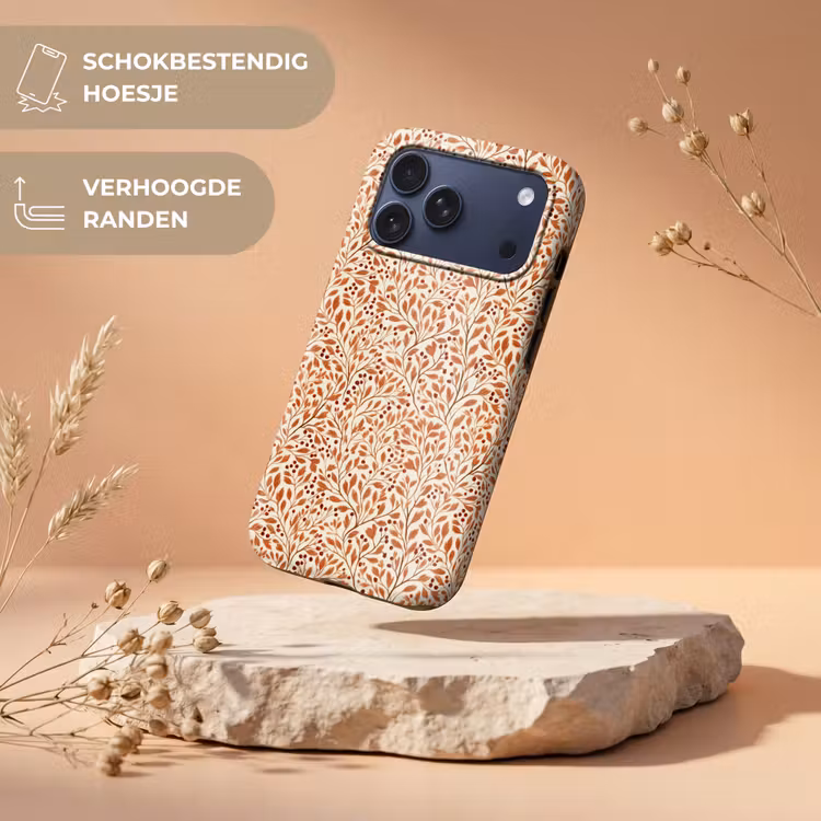Telefoonhoesje Toughcase - Bladeren - Botanisch - Terracotta — 5