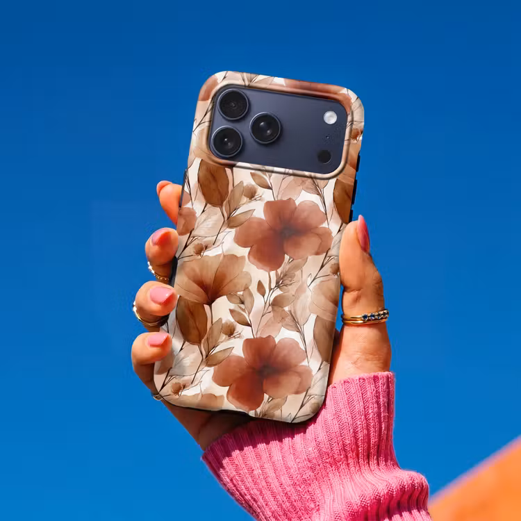 Telefoonhoesje Toughcase - Bloemen - Aquarel - Botanisch - Terracotta — 2