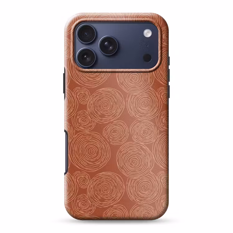 Telefoonhoesje Toughcase - Cirkels - Abstract - Artistiek - Terracotta — 1