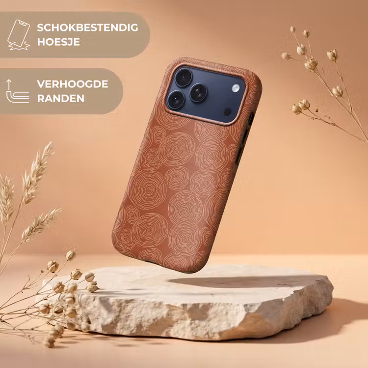 Telefoonhoesje Toughcase - Cirkels - Abstract - Artistiek - Terracotta — 5