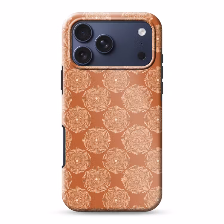 Telefoonhoesje Toughcase - Cirkels - Grafisch - Patroon - Terracotta — 1