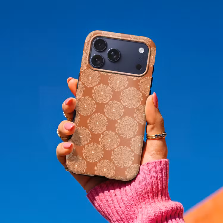 Telefoonhoesje Toughcase - Cirkels - Grafisch - Patroon - Terracotta — 2