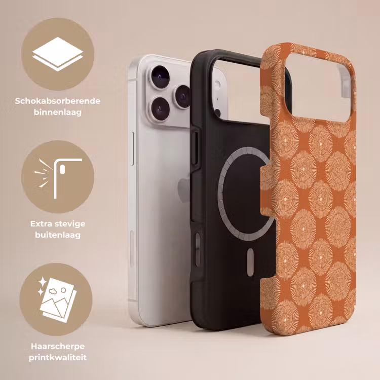 Telefoonhoesje Toughcase - Cirkels - Grafisch - Patroon - Terracotta — 3