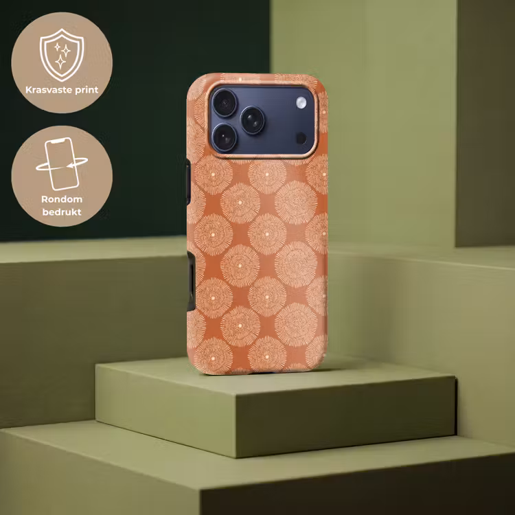 Telefoonhoesje Toughcase - Cirkels - Grafisch - Patroon - Terracotta — 7