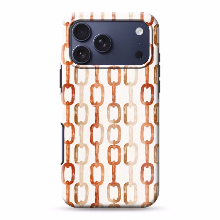 Telefoonhoesje Toughcase - Schakels - Patroon - Aquarel - Terracotta — 1
