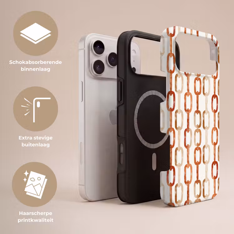 Telefoonhoesje Toughcase - Schakels - Patroon - Aquarel - Terracotta — 3