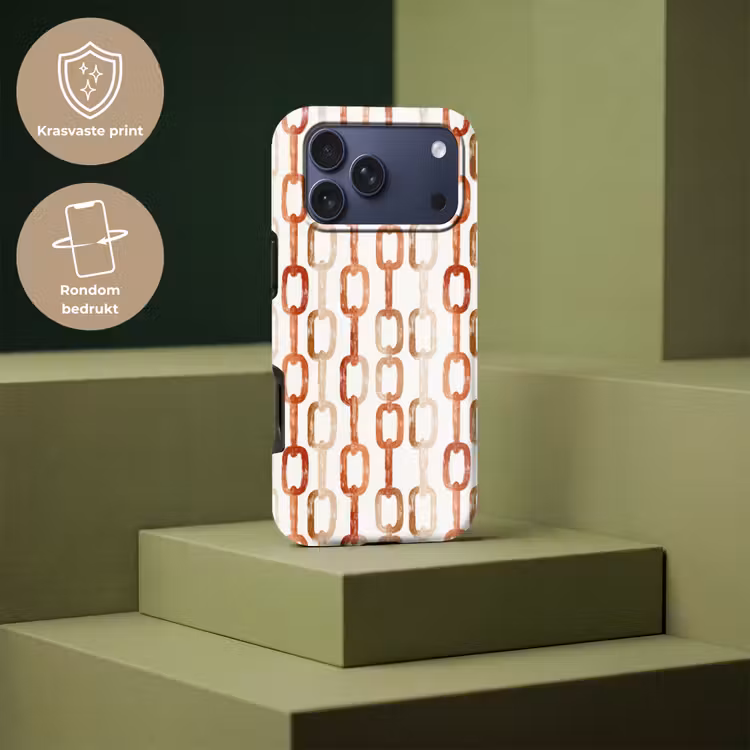 Telefoonhoesje Toughcase - Schakels - Patroon - Aquarel - Terracotta — 7