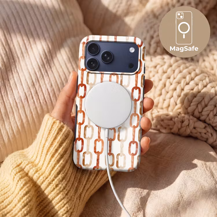 Telefoonhoesje Toughcase - Schakels - Patroon - Aquarel - Terracotta — 8