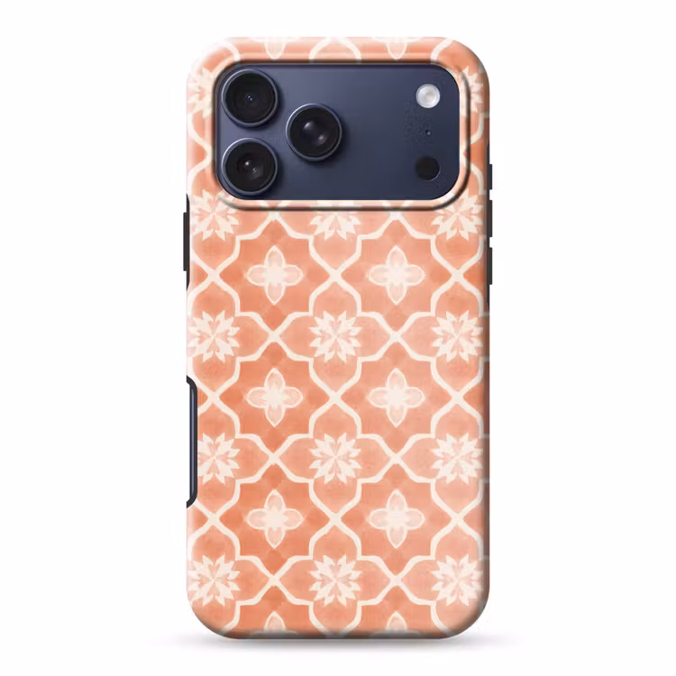 Telefoonhoesje Toughcase - Tegelpatroon - Arabesk - Vintage - Terracotta — 1