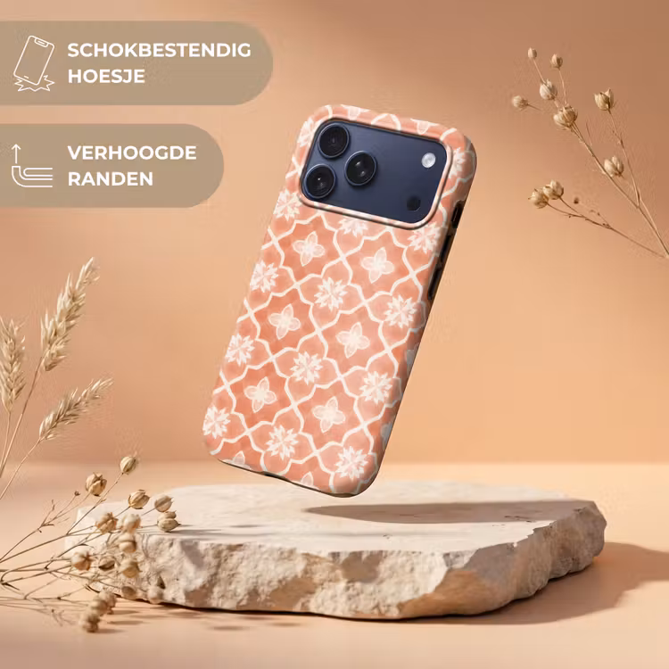 Telefoonhoesje Toughcase - Tegelpatroon - Arabesk - Vintage - Terracotta — 5